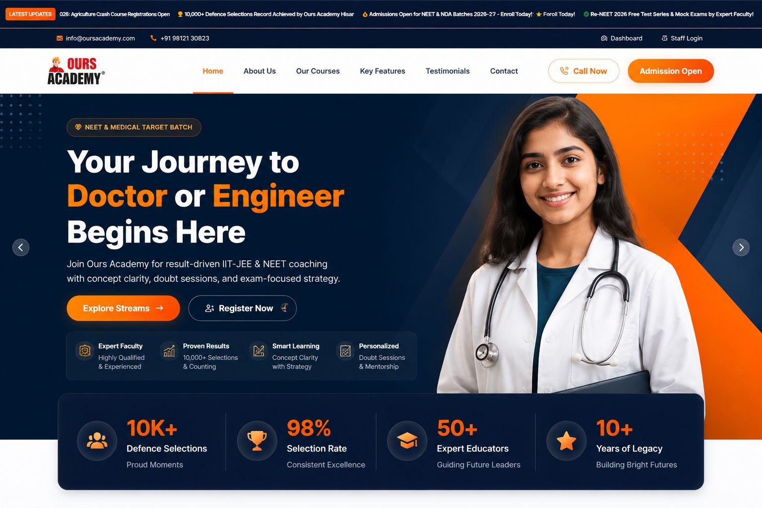 Ours Academy - E-Learning App and Web Development